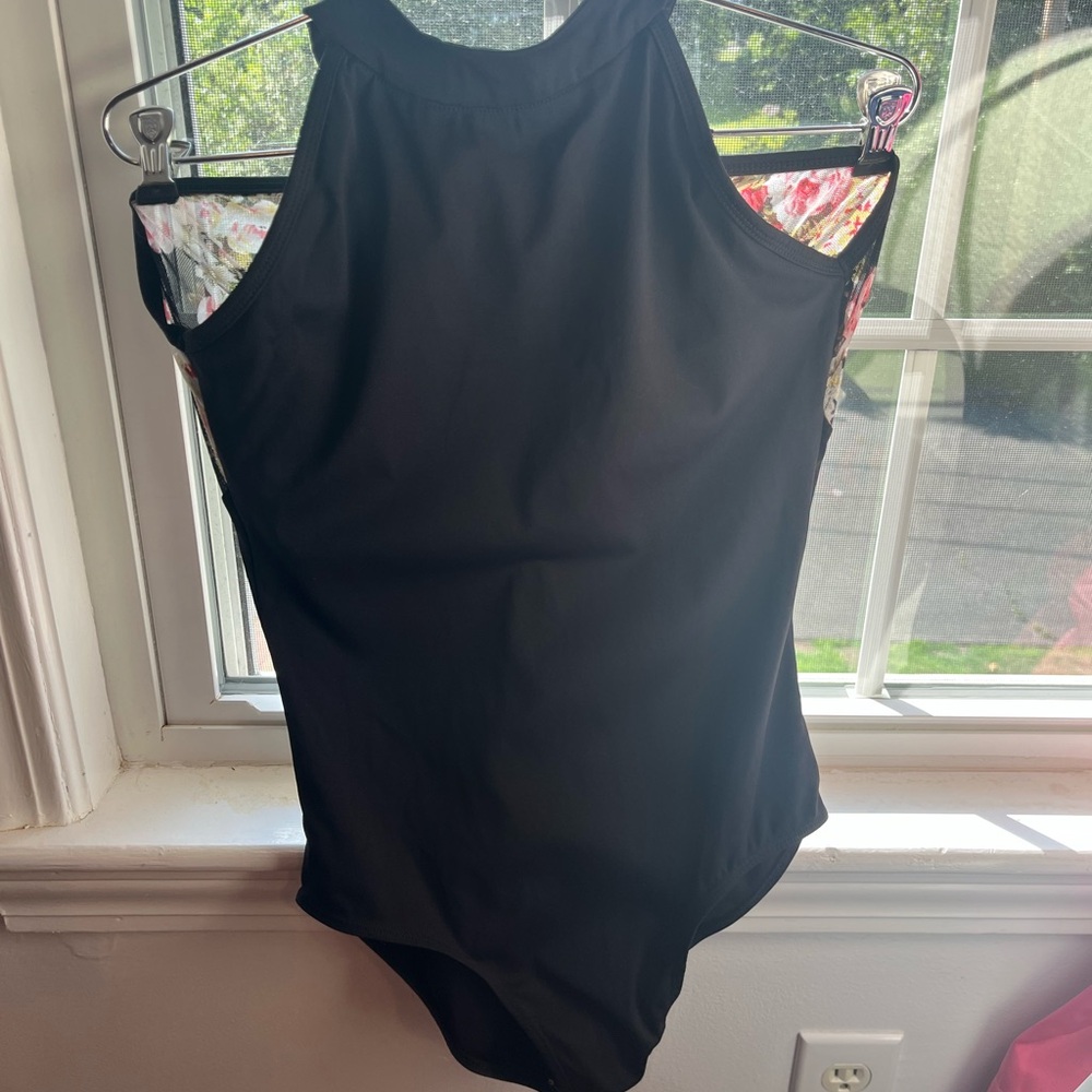 Black Floral Women's Ballet Leotard
